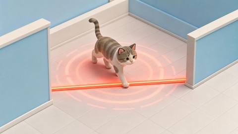 Illustrative animal observation near a restricted-area boundary