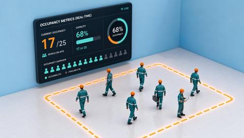 Illustration of a current occupancy estimate for a monitored area