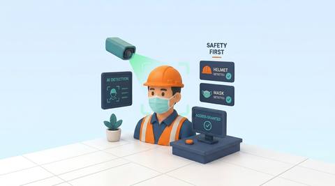 Illustrative worker entry showing protective-item checks