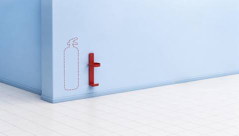 Illustrative extinguisher station with its assigned position highlighted