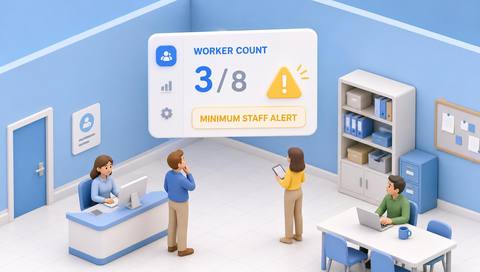 Illustrative staffed work zone for a worker-count check