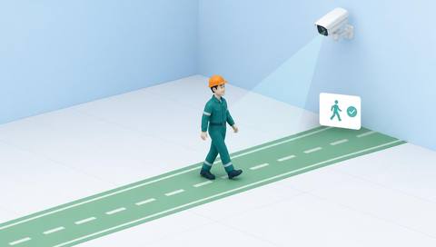 Illustrative marked walkway and adjacent movement area