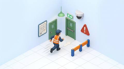 Illustrative corridor sequence showing rapid pedestrian movement