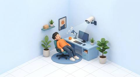 Illustrative attended workstation with a stationary observation
