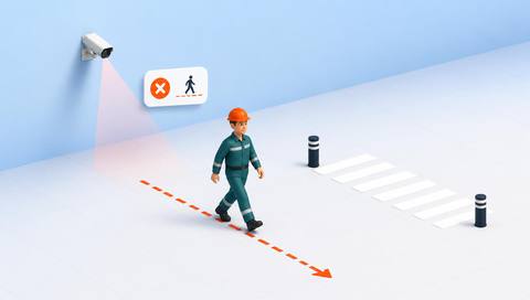 Illustrative pedestrian crossing and vehicle approaches