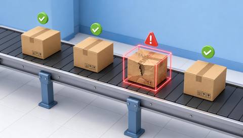 Illustration of a finished product with a visible anomaly under review