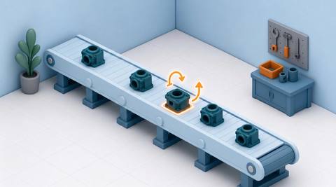Illustration of a product facing compared with its expected orientation