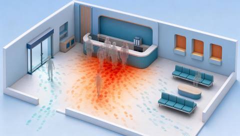 Illustrative aggregate visit-frequency comparison across defined areas