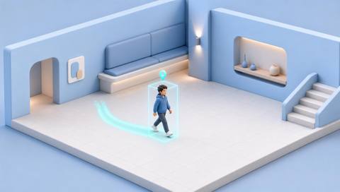 Illustrative person track across one camera view