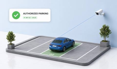 Illustrative vehicle positioned within an assessed permitted parking bay