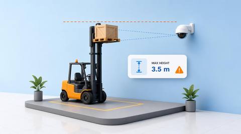 Illustrative forklift view with a specified height reference