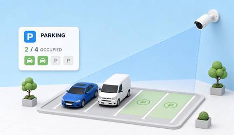 Illustrative parking area with assessed bay regions