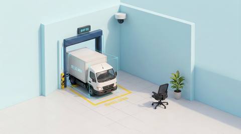 Illustrative waiting region with a vehicle presence interval