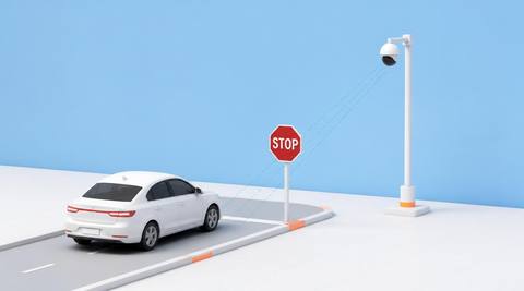 Illustrative site junction with an assessed stop position